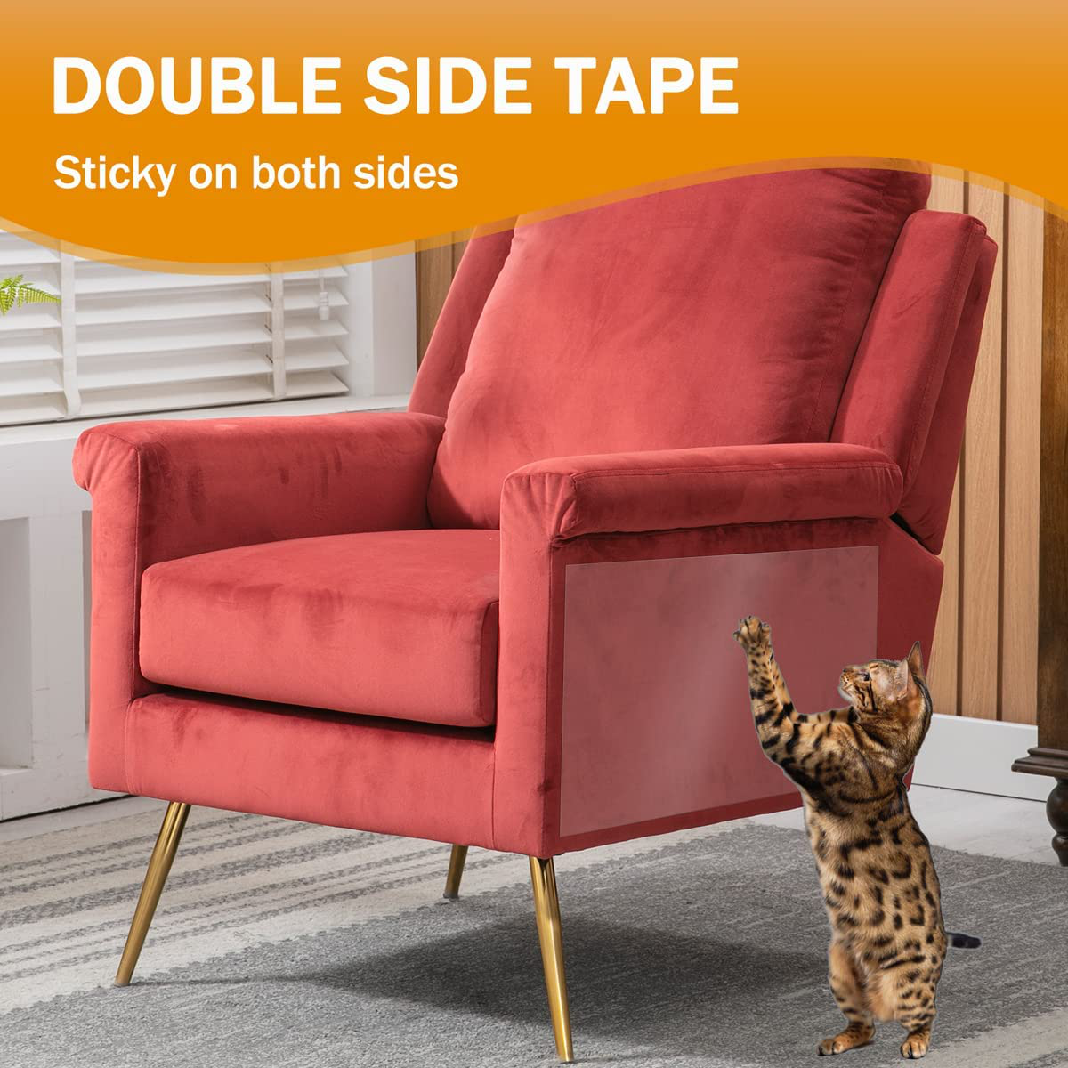 FTSTC Cat Scratch Deterrent Tape, 10Pcs-Double Sided Furniture Protectors from Cats, Cat Scratch Repellent Pad for Furniture, Anti-Scratch Training Tape, Couch Guards, Sticky Paws Post, 10PCS 17X12In Animals & Pet Supplies > Pet Supplies > Cat Supplies > Cat Furniture FTSTC   