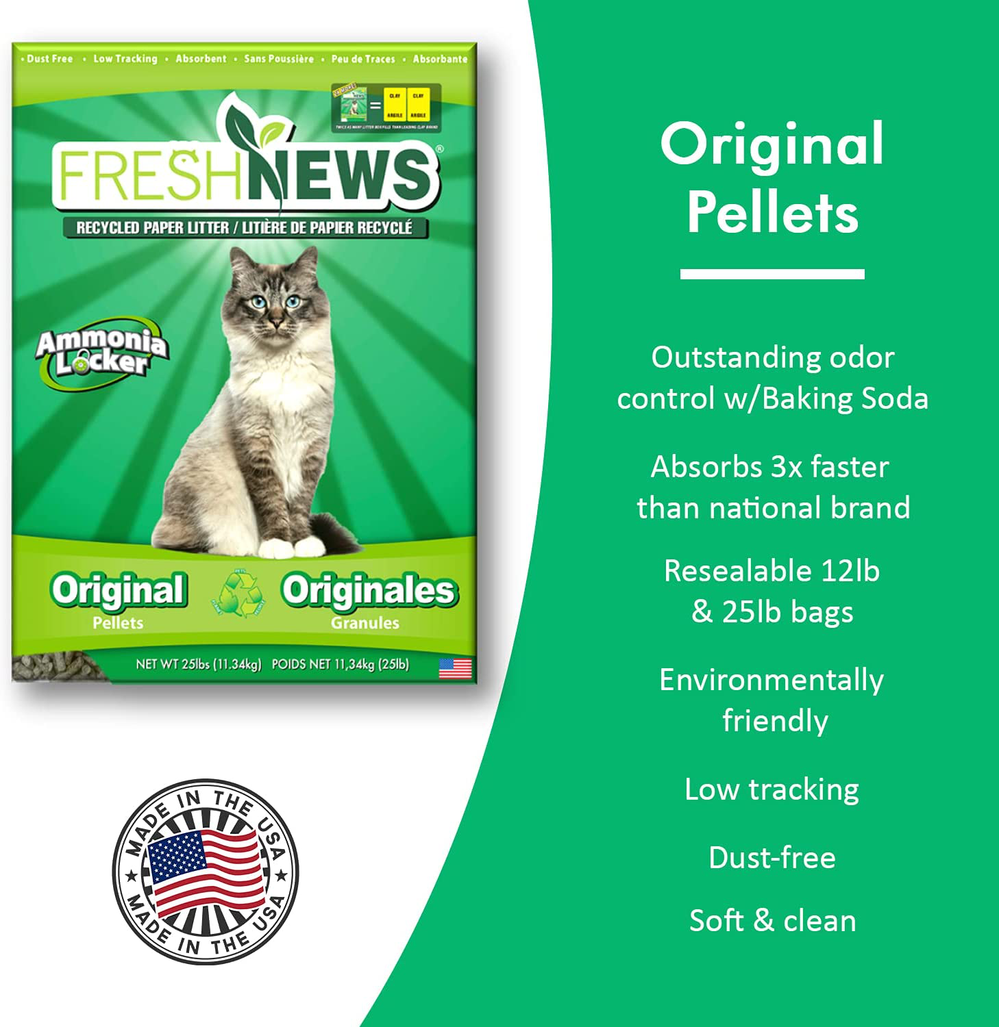 Fresh News Recycled Paper, Original Pellet Multi-Cat Litter Animals & Pet Supplies > Pet Supplies > Cat Supplies > Cat Litter Fresh News Paper Cat Litter   