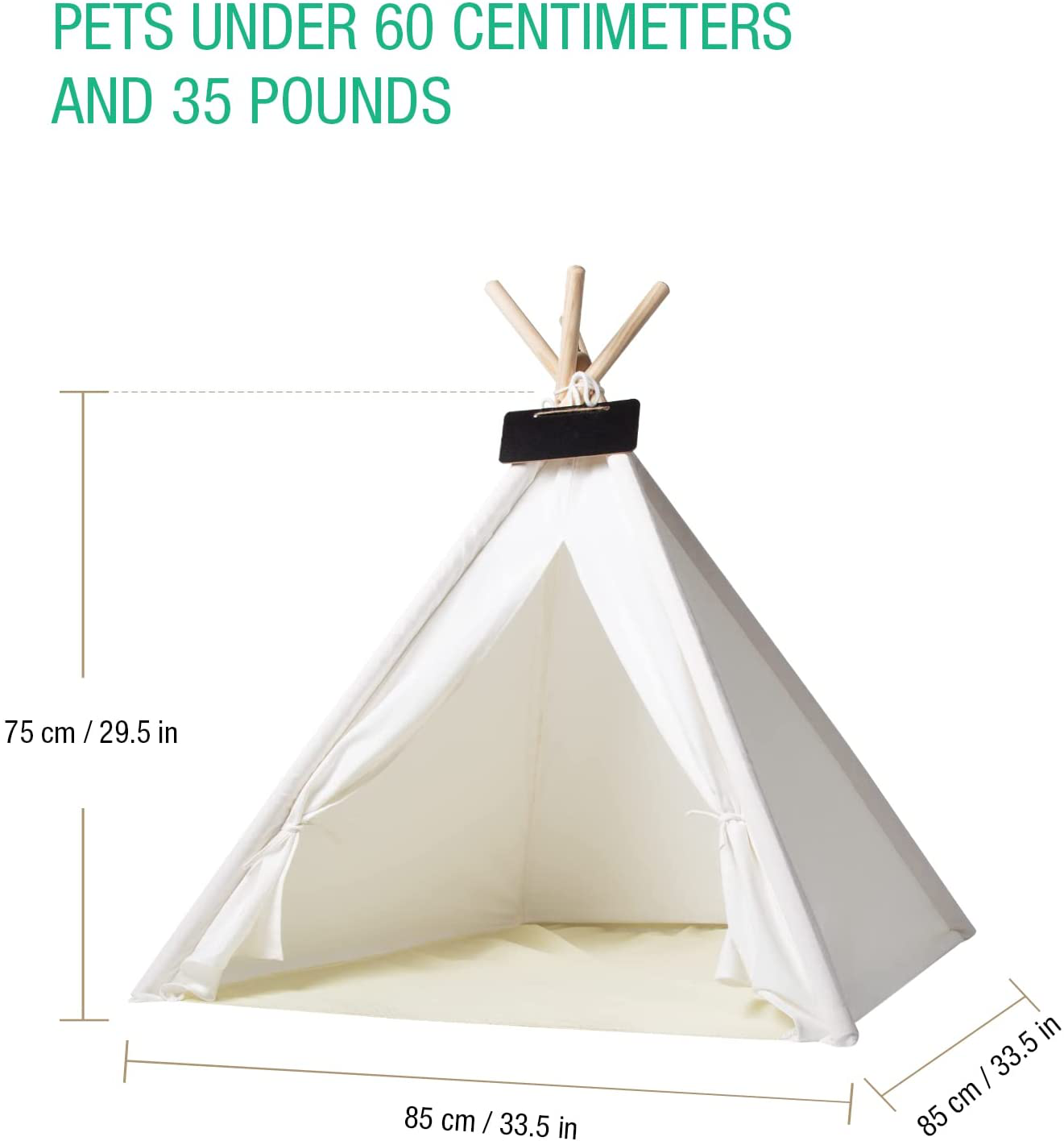 IREENUO Pet Teepee Tent for Dogs Cats, 33Inches Medium Size Dogs Tent House for Small Medium Dogs with Durable Material Animals & Pet Supplies > Pet Supplies > Dog Supplies > Dog Houses IREENUO   