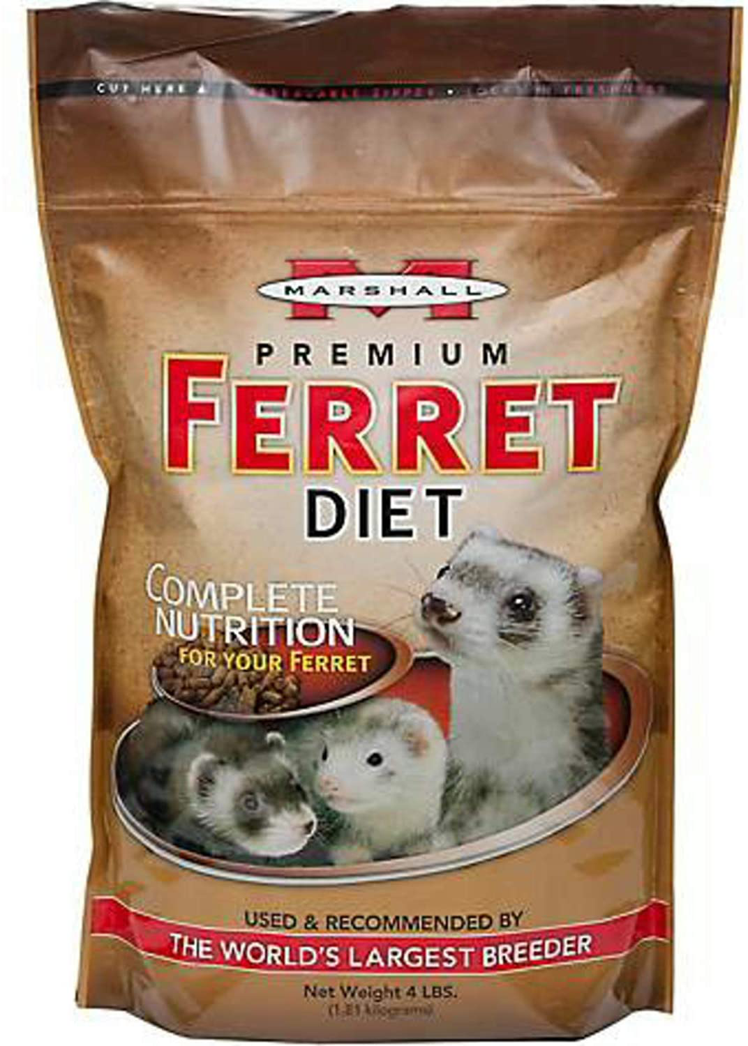 Marshall Premium Ferret Diet Food, 4 Pound, 2 Pack Animals & Pet Supplies > Pet Supplies > Small Animal Supplies > Small Animal Food Marshall   