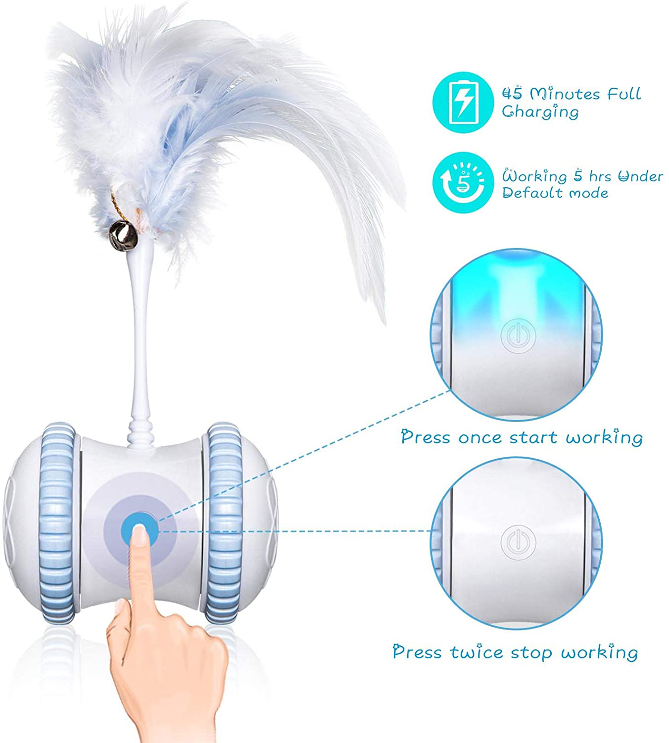 Cat Pet Toy Spinning Ball Feather 360 Free Rotating, Multi-Functional  Rotating Turntable Spring Man Cat Toy, Interactive Feather & Suction Cup,  Indoor Esg12769 - China Interactive Cat Toys for Indoor Cats and