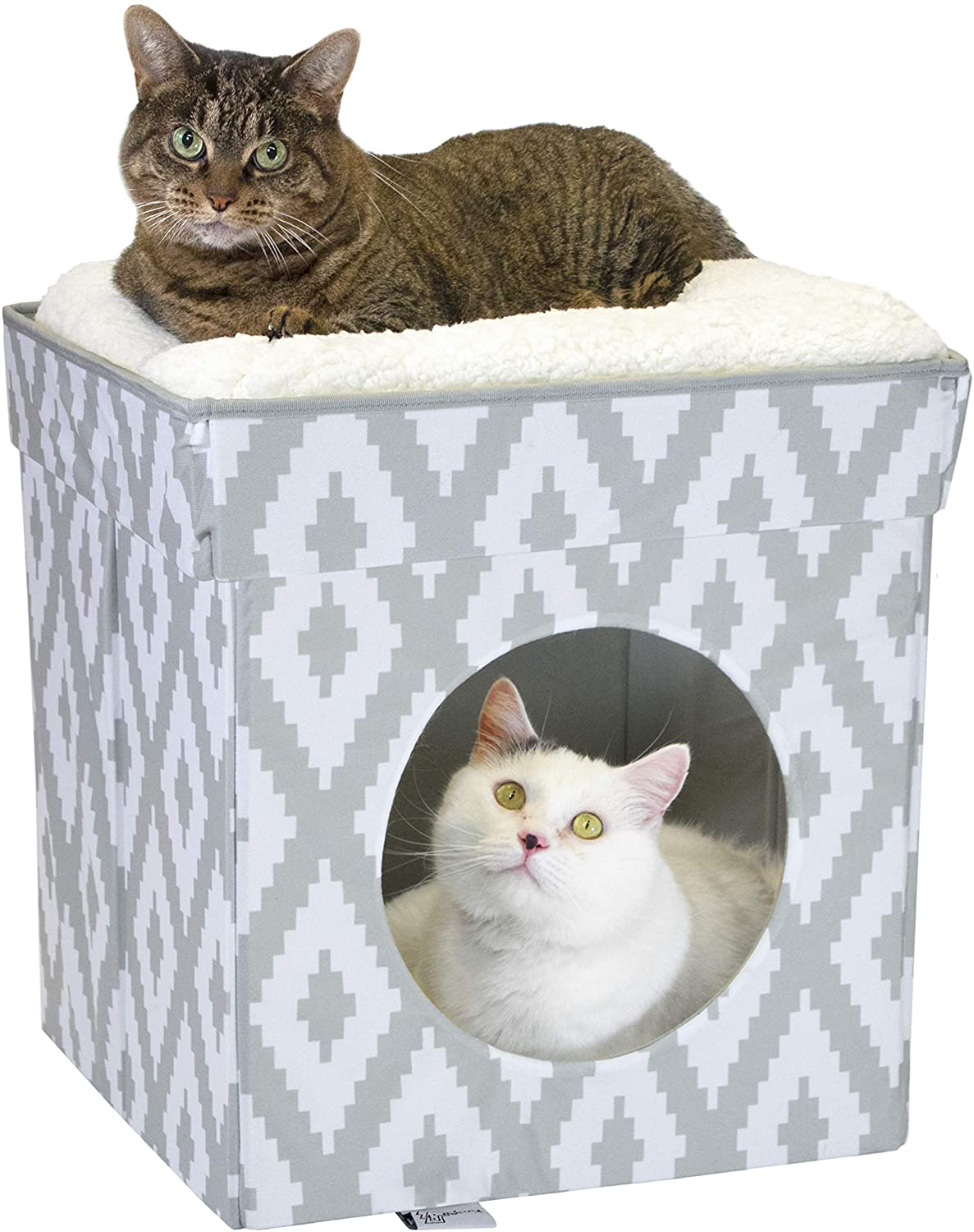 Kitty City Large Cat Bed, Stackable Cat Cube, Indoor Cat House/Cat Condo, Cat Scratcher Animals & Pet Supplies > Pet Supplies > Cat Supplies > Cat Furniture Kitty City White Cube  