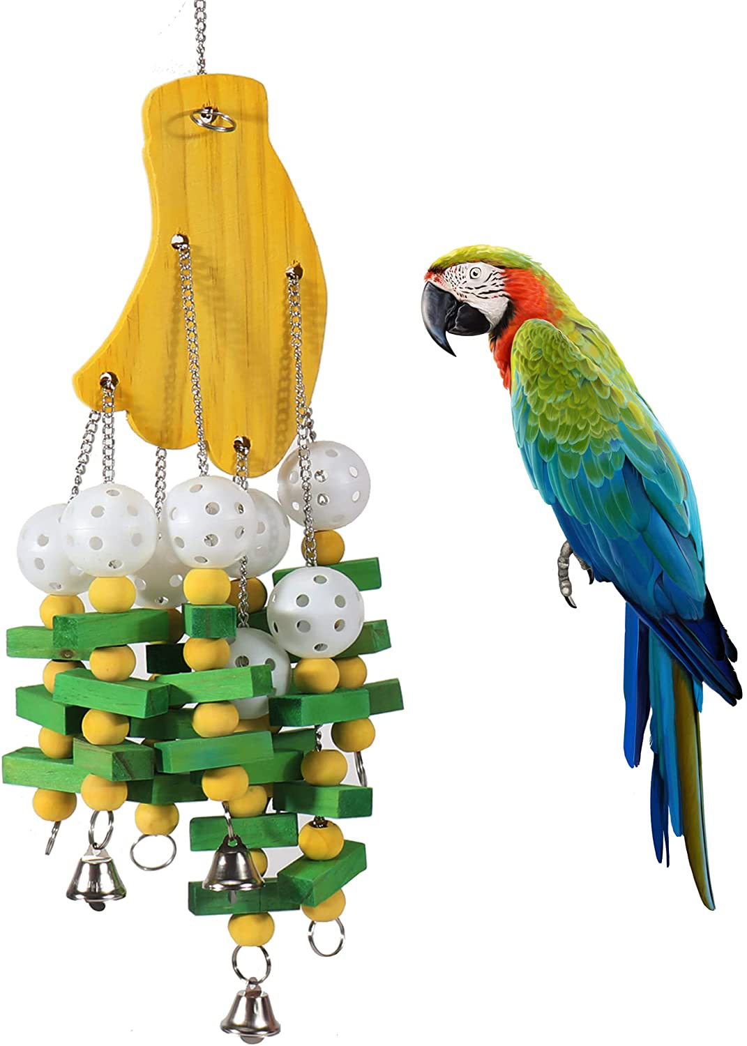 Lifeunion Large Bird Parrot Chewing Toys, Natural Wooden Parrot Cage Hanging Bite Block Toy Entertaining Tearing Treats Toy for Cockatoo, Parakeet, Lovebirds, Macaws, African Grey Animals & Pet Supplies > Pet Supplies > Bird Supplies > Bird Treats Lifeunion Banana  