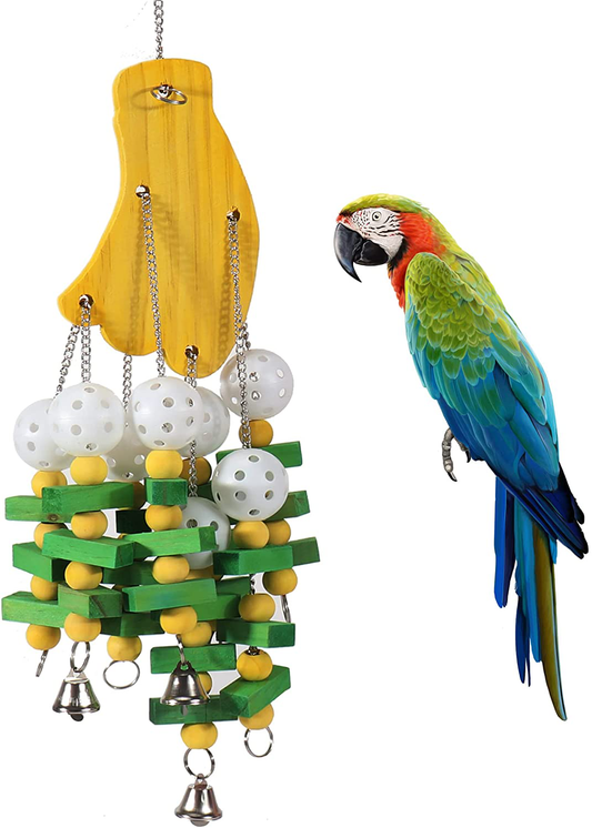 Lifeunion Large Bird Parrot Chewing Toys, Natural Wooden Parrot Cage Hanging Bite Block Toy Entertaining Tearing Treats Toy for Cockatoo, Parakeet, Lovebirds, Macaws, African Grey Animals & Pet Supplies > Pet Supplies > Bird Supplies > Bird Treats Lifeunion Banana  