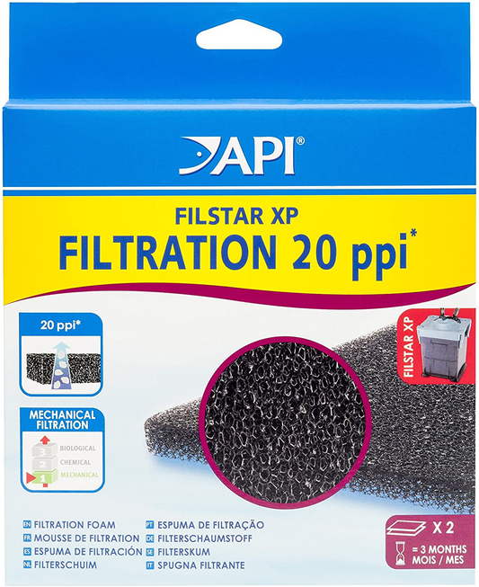 API FILSTAR XP FILTRATION FOAM 20 PPI Aquarium Canister Filter Filtration Pads 2-Count (723A) Animals & Pet Supplies > Pet Supplies > Fish Supplies > Aquarium Filters API   