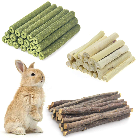 Changeary Small Animals Chew Toys Molar Sticks, Apple Sticks Timothy Hay Sticks Sweet Bamboo 3Types Combined for Rabbit Chinchilla Guinea Pigs Squirrel Hamster (300G) Animals & Pet Supplies > Pet Supplies > Small Animal Supplies > Small Animal Treats Changeary   