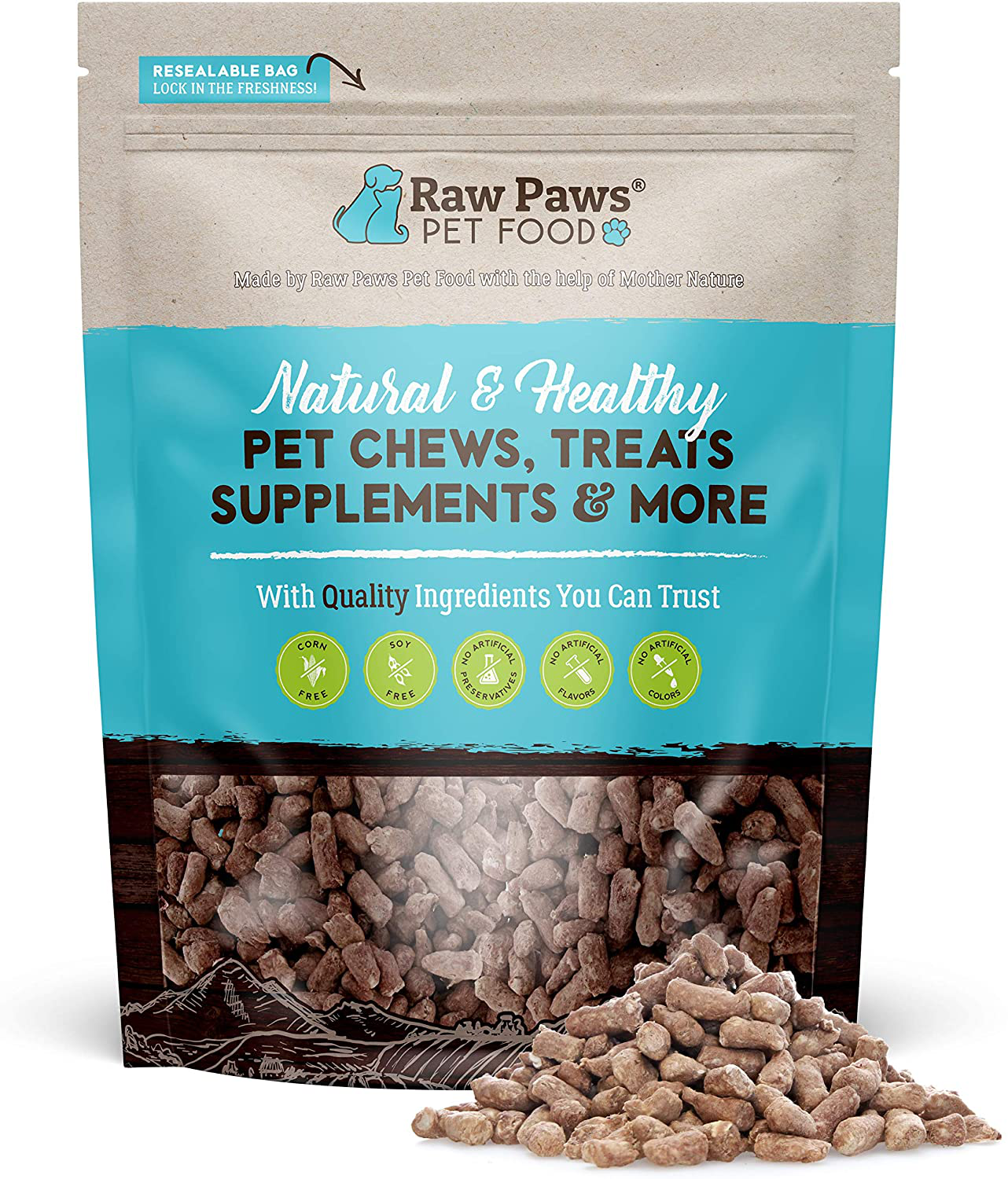 Raw Paws Freeze Dried Raw Ferret Food, Beef 16-Oz - Made in USA - Premium, Grain Free Ferret Diet for Small, Adult, Senior & Baby Ferrets - Also Use as Natural Ferret Treats for Rewarding & Training