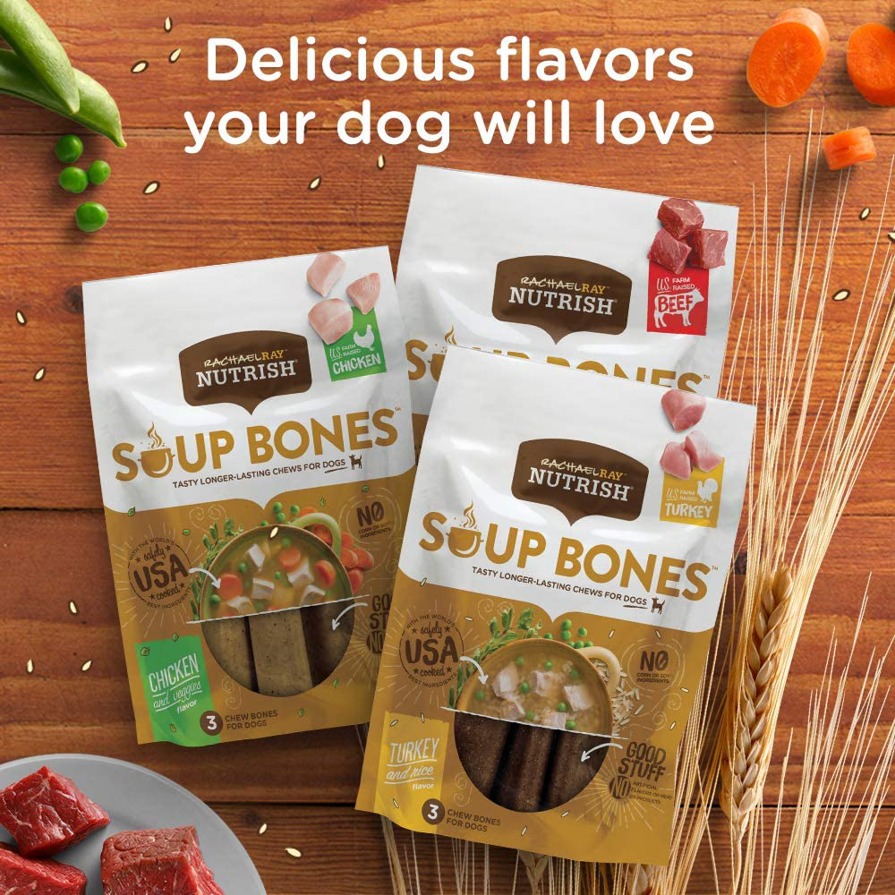 Rachael Ray Nutrish Soup Bones Longer Lasting Dog Treat Chews Animals & Pet Supplies > Pet Supplies > Bird Supplies > Bird Treats Rachael Ray Nutrish   