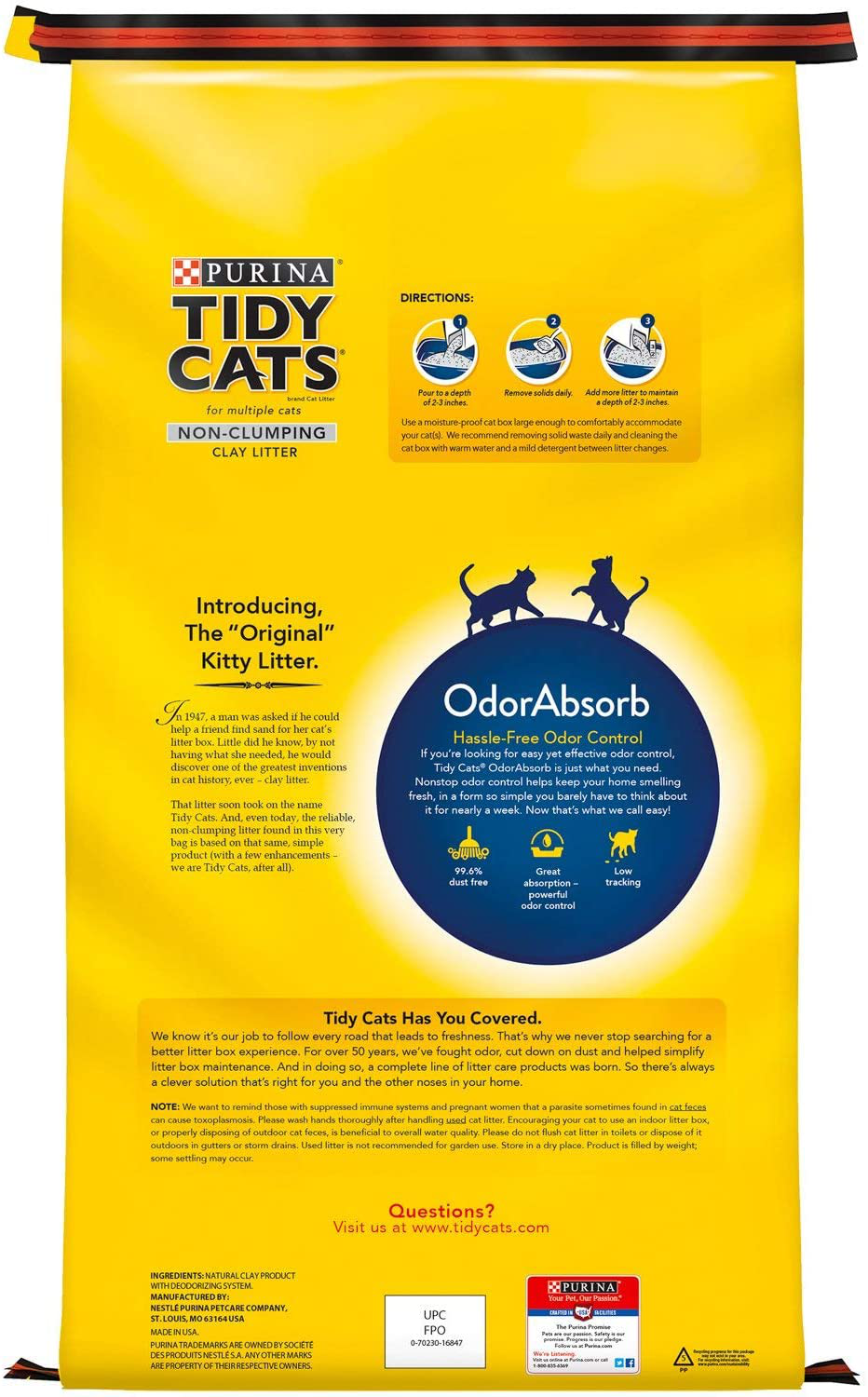 Purina Tidy Cats Non-Clumping Cat Litter for Multiple Cats (52 Lbs.)