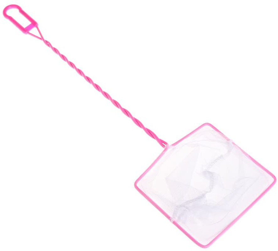 LANDUM Fishing Tank Net Plastic Soft Square Mesh Fish Shrimp Capture for Aquarium Tools Pink Rectangle 4 Animals & Pet Supplies > Pet Supplies > Fish Supplies > Aquarium Fish Nets LANDUM   