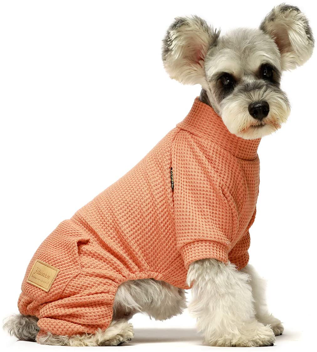Fitwarm Turtleneck Thermal Dog Clothes Puppy Pajamas Doggie Outfits Cat Onesies Jumpsuits Animals & Pet Supplies > Pet Supplies > Cat Supplies > Cat Apparel Fitwarm Salmon XXL 