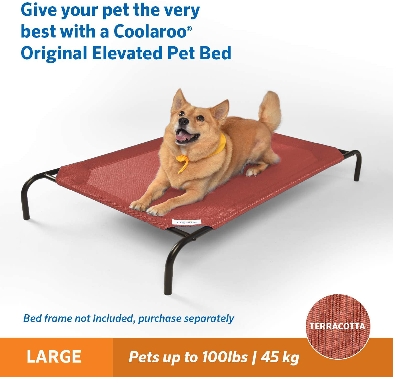Coolaroo Replacement Cover, the Original Elevated Pet Bed by Coolaroo, Large, Terracotta Animals & Pet Supplies > Pet Supplies > Dog Supplies > Dog Beds Coolaroo   
