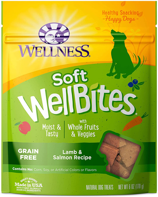 Wellness Wellbars Natural Grain Free Crunchy Dog Treat Biscuits Animals & Pet Supplies > Pet Supplies > Dog Supplies > Dog Treats Wellness Natural Pet Food Lamb & Salmon 6 Ounce (Pack of 1) 