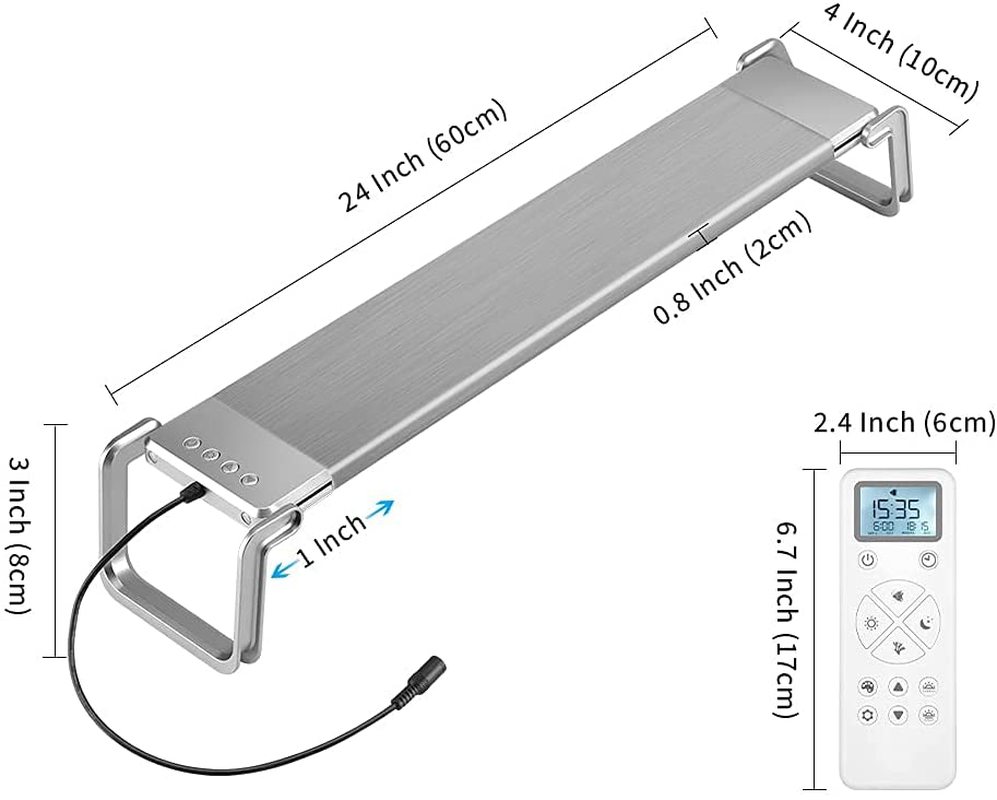 Feshen Aquarium Light, Full Spectrum LED Aquarium Light for Freshwater or Saltwater Coral Fish Tanks, with One-Key Remote Control, Programmable, Timer, Planted Tank Light(24-26Inch) Animals & Pet Supplies > Pet Supplies > Fish Supplies > Aquarium Lighting Feshen   