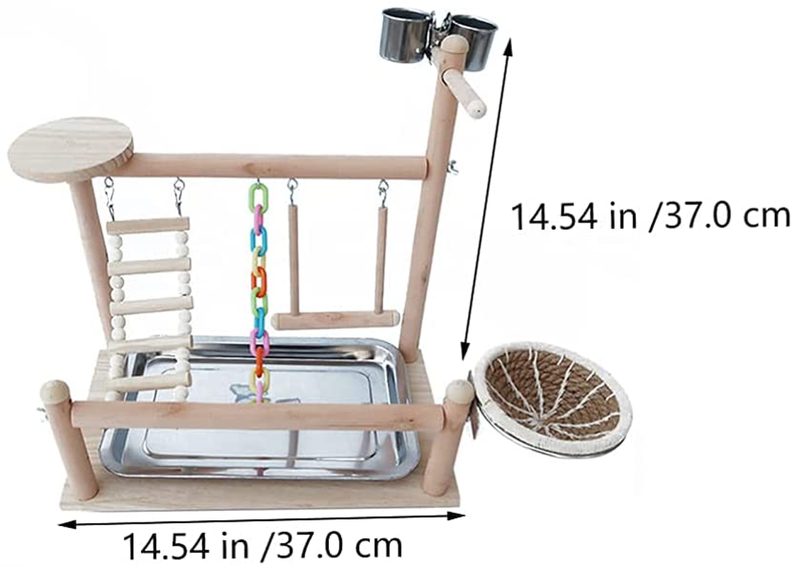 M I a Parrots Playstand Birds Perch Stand Play Gym Cockatiel Playpen Bridges Swings Food Bowl Parakeet Breeding Box for African Grey Conures Cockatoos Parrotlets Animals & Pet Supplies > Pet Supplies > Bird Supplies > Bird Gyms & Playstands M I A   