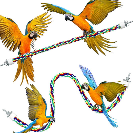 Weewooday 2 Pieces Toy Bird Rope Perches Climbing Rope Bungee Bird Toys Rope Perch Stand Cage Rope Comfy Perch Parrot Toys for Parrot, Parakeets Cockatiels, Conures Animals & Pet Supplies > Pet Supplies > Bird Supplies > Bird Ladders & Perches Weewooday 21.6inch,31.5inch  