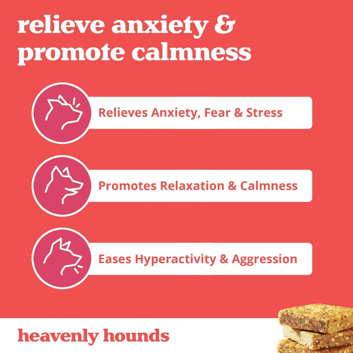 Heavenly Hounds Dog Calming Treats without Hemp | Peanut Butter Flavored Dog Relaxant Chew for Stress, Aggression, Anxiety and Hyperactivity Animals & Pet Supplies > Pet Supplies > Bird Supplies > Bird Treats Heavenly Hounds   