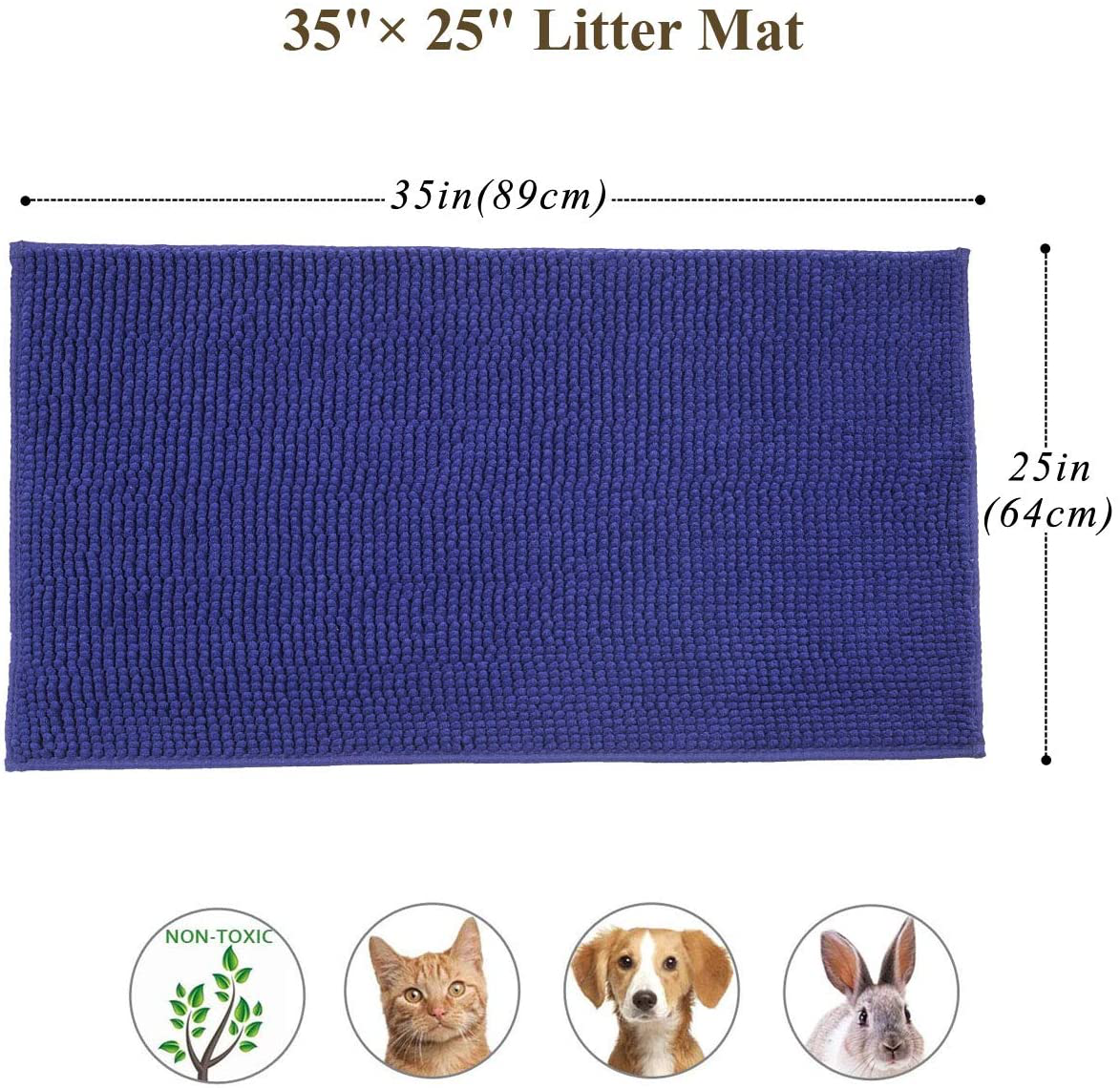 Vivaglory Cat Litter Mats, 31"× 20" Large or 35"× 25" Extra Large Super Soft Microfiber Pet Mats for Litter Boxes with Waterproof Back, Machine Washable Animals & Pet Supplies > Pet Supplies > Cat Supplies > Cat Litter Box Mats Vivaglory   