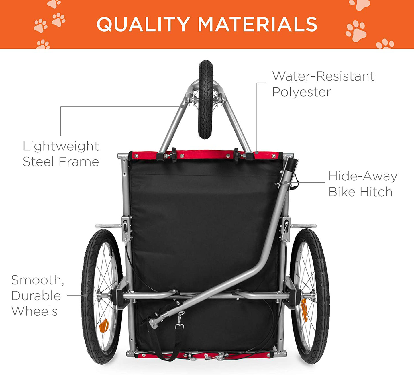 Best Choice Products 2-In-1 Pet Stroller and Trailer W/Bike Hitch, Suspension, Safety Flag, and Reflectors Animals & Pet Supplies > Pet Supplies > Dog Supplies > Dog Treadmills Best Choice Products   