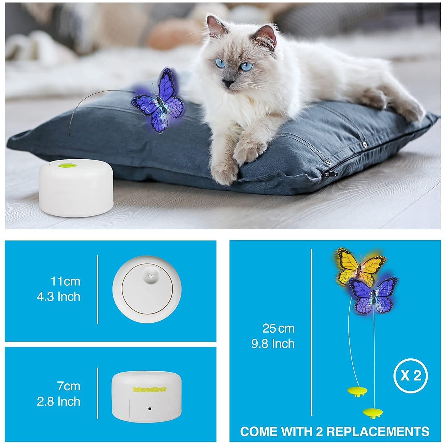 ALL for PAWS Flutter Bug Cat Wand Toy Interactive Cat Toy Cat Fun Playing Toys Kitten Toys (With Shiny Butter-Fly) Animals & Pet Supplies > Pet Supplies > Cat Supplies > Cat Toys ALL FOR PAWS   