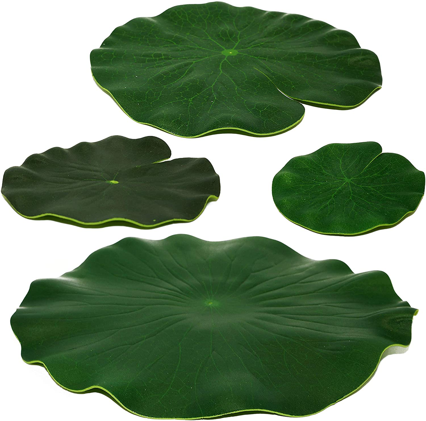 Artificial Floating Foam Lotus Leaves Decor for Pond Aquarium and Stage Realistic Lotus Foliage Green Plant for Fish Pool Decoration Pack of 8, 4 Sizes (10, 15, 20, 28Cm) Animals & Pet Supplies > Pet Supplies > Fish Supplies > Aquarium Decor IFAMIO   