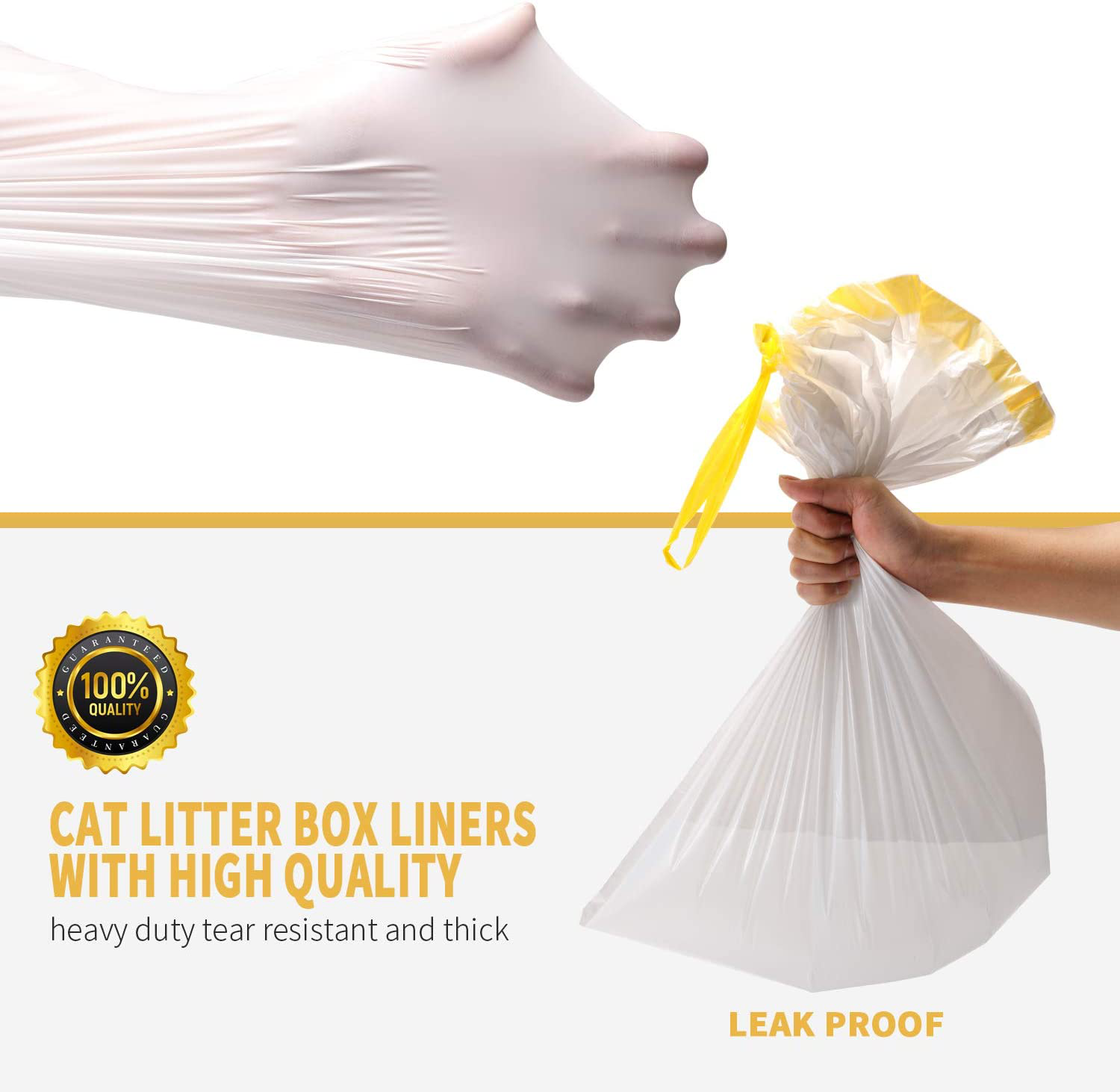 KONE Cat Litter Box Liners, 14 Count Jumbo Extra Durable Large Drawstring Kitty Litter Pan Bags Cat Waste Litter Bags Pet Cat Supplies (36" X 18") Animals & Pet Supplies > Pet Supplies > Cat Supplies > Cat Litter Box Liners KONE   