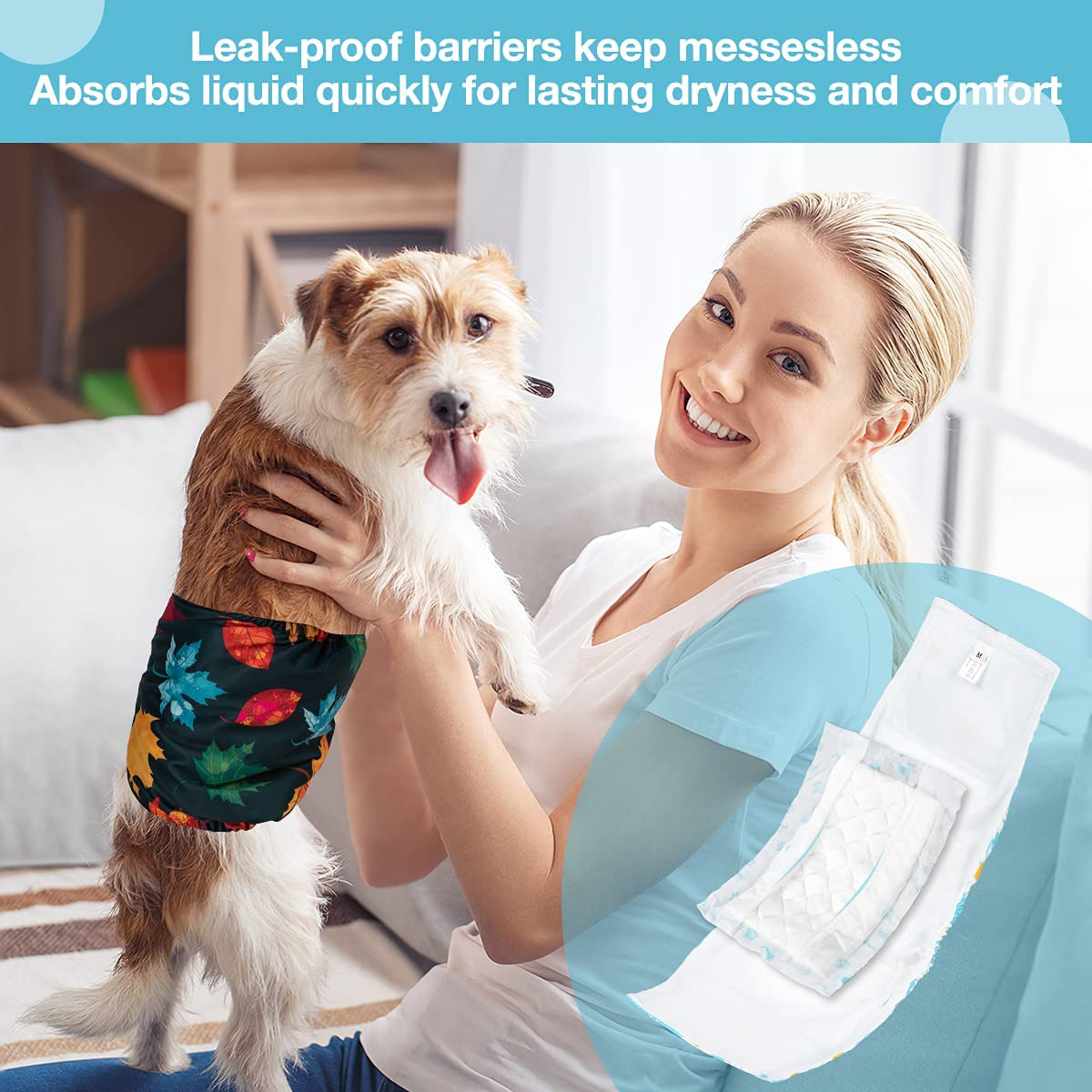 Leopinky Disposable Dog Diaper Booster Pads, Dog Diaper Liners for Male & Female Dogs, Inserts Fit Most Puppy Diapers - Pet Belly Bands and Male Dog Wraps XS-100 Count / M-100 Count / L-50 Count Animals & Pet Supplies > Pet Supplies > Dog Supplies > Dog Diaper Pads & Liners Leopinky   