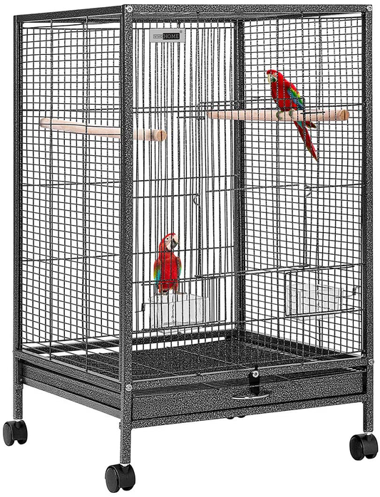VIVOHOME 30 Inch Height Wrought Iron Bird Cage with Rolling Stand for Parrots Conure Lovebird Cockatiel Animals & Pet Supplies > Pet Supplies > Bird Supplies > Bird Cage Accessories VIVOHOME   