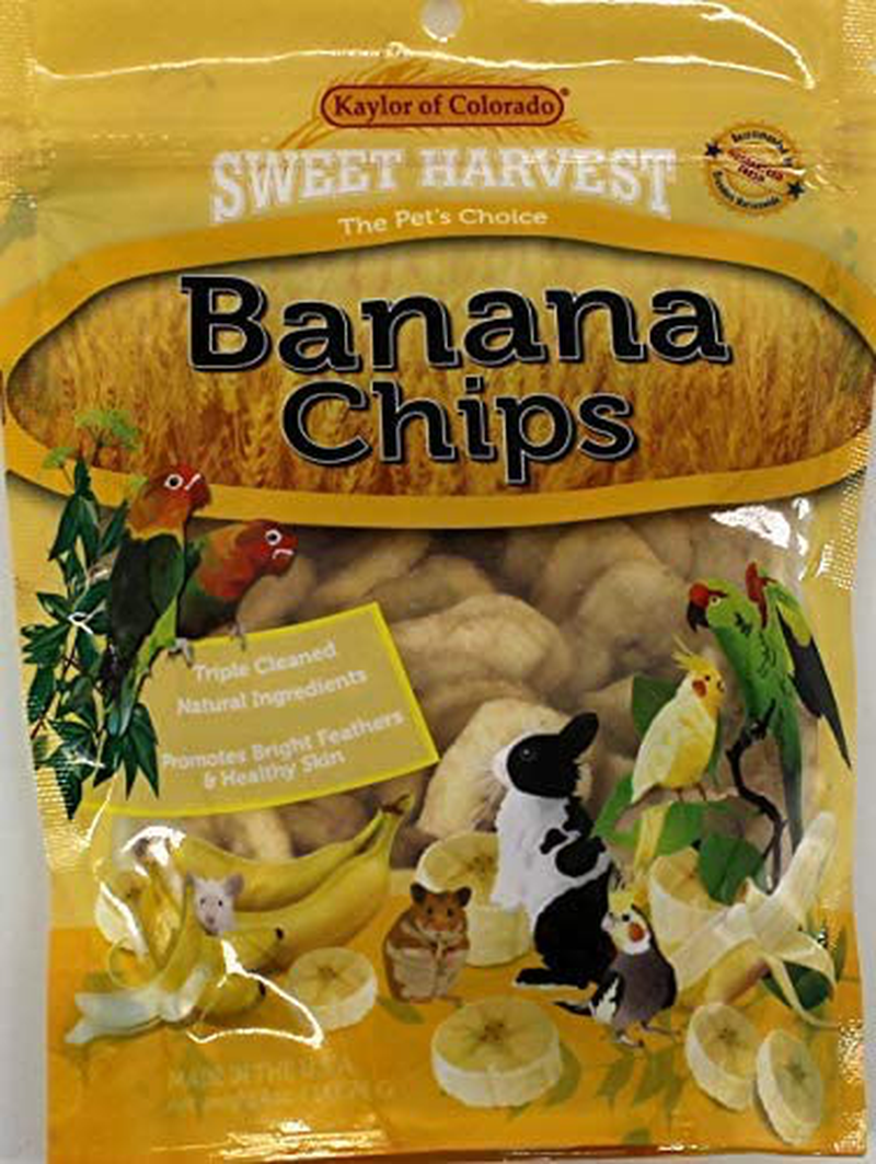 Sweet Harvest Banana Chips Treat, 4.0 Oz Bag - Real Fruit for Birds and Small Animals - Rabbits, Hamsters, Guinea Pigs, Mice, Gerbils, Rats, Cockatiels, Parrots, Macaws, Conures Animals & Pet Supplies > Pet Supplies > Bird Supplies > Bird Treats Sweet Harvest   