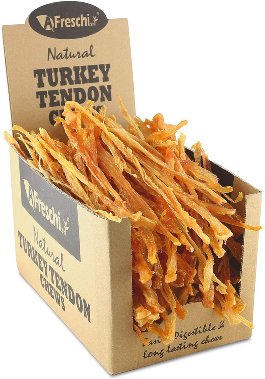 Afreschi Turkey Tendon for Dogs, Premium All-Natural, Hypoallergenic, Dog Chew Treat, Easy to Digest, Alternative to Rawhide, Ingredient Sourced from USA (Large) Animals & Pet Supplies > Pet Supplies > Dog Supplies > Dog Treats A Freschi srl Strip 10 Count (Pack of 1) 