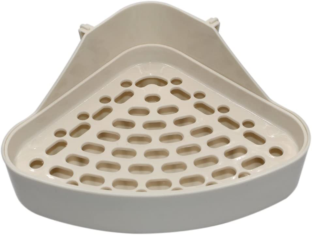 Md Trade Triangle Potty Trainer Corner Litter Bedding Box Pet Pan for Small Animal/Rabbit/Guinea Pig/Galesaur/Hamster/Ferret(White)（9.64"X6.89"X4"） Animals & Pet Supplies > Pet Supplies > Small Animal Supplies > Small Animal Bedding KisSealed   