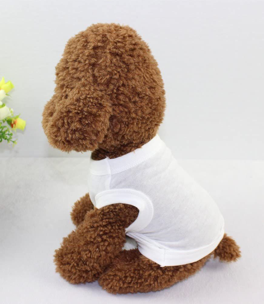 Alroman Dogs Shirts White Vest Clothing for Dogs Cats Dog Vacation Shirt Male Female Dog Clothing Puppy Summer Clothes Girls Boys Dog Cat Cotton Summer Shirt Small Pet Clothes Vest T-Shirt Apparel