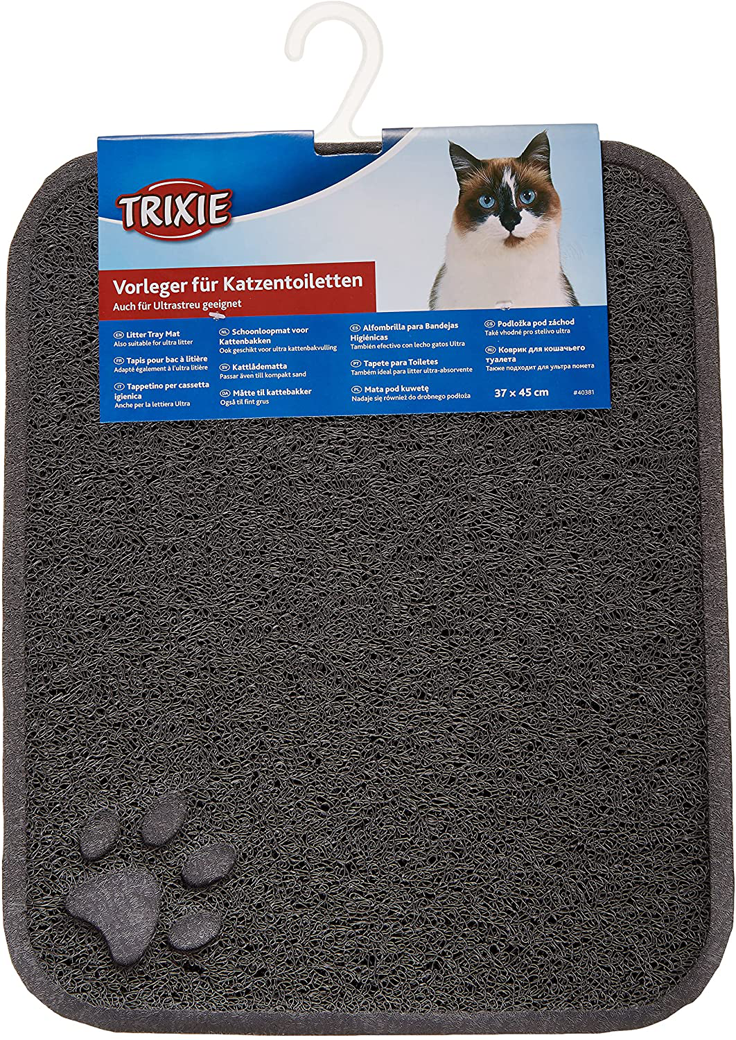 Trixie Cat Litter Tray Mat, 37 Ã— 45 Cm, Anthracite
