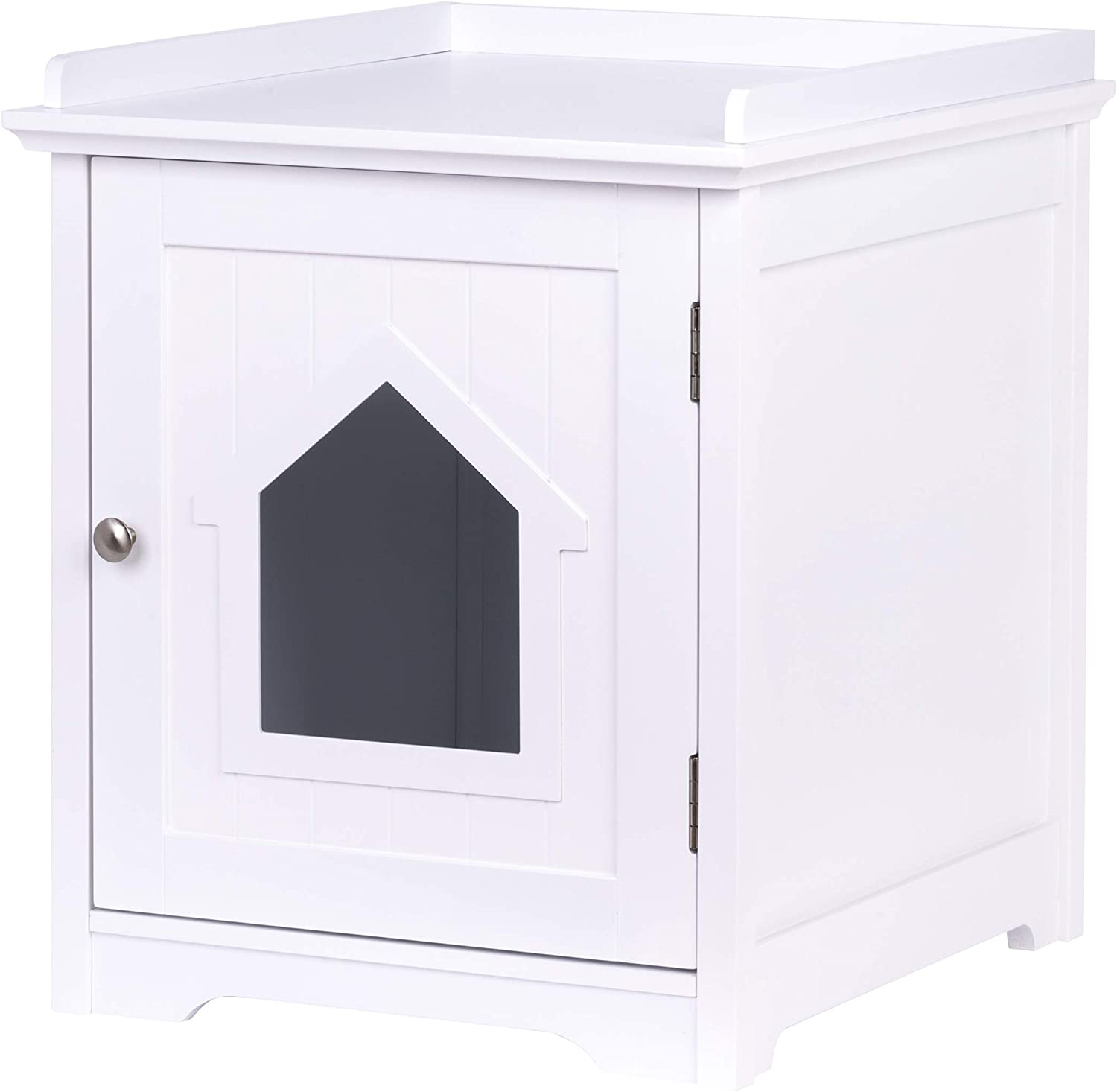 PAWLAND Decorative Cat House,Cat Home, Indoor Pet Crate - Litter Box Enclosure Animals & Pet Supplies > Pet Supplies > Cat Supplies > Cat Furniture PAWLAND White  