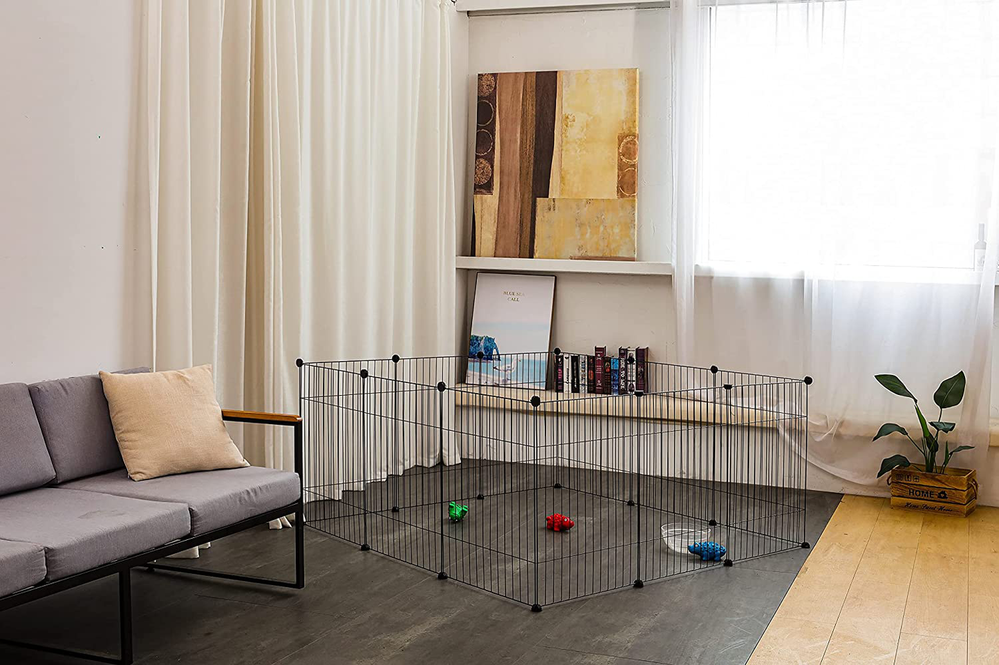 Allisandro Small Pet Playpen, Small Animal Cage for Indoor Outdoor Use, Foldable Yard Fence for Small Animal, Puppy, Kitten, Guinea Pigs, Bunny, Turtle, Hamster Animals & Pet Supplies > Pet Supplies > Small Animal Supplies > Small Animal Habitats & Cages Allisandro   