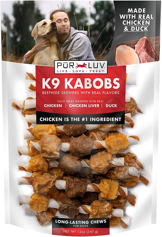 Pur Luv K9 Kabob Dog Treats Animals & Pet Supplies > Pet Supplies > Dog Supplies > Dog Treats PetIQ Chicken and Duck  