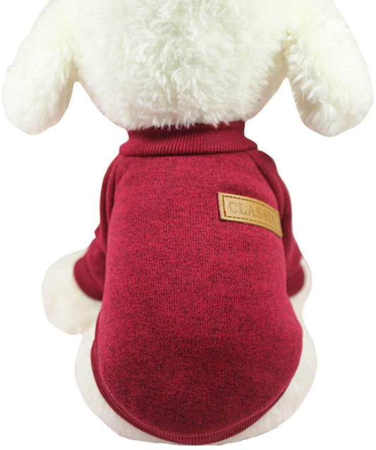 Jecikelon Pet Dog Clothes Knitwear Dog Sweater Soft Thickening Warm Pup Dogs Shirt Winter Puppy Sweater for Dogs (Medium, Wine) Animals & Pet Supplies > Pet Supplies > Cat Supplies > Cat Apparel JECIKELON Wine red X-Large 