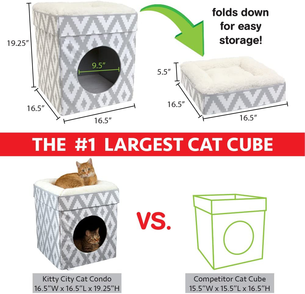 Kitty City Large Cat Bed, Stackable Cat Cube, Indoor Cat House/Cat Condo, Cat Scratcher Animals & Pet Supplies > Pet Supplies > Cat Supplies > Cat Furniture Kitty City   