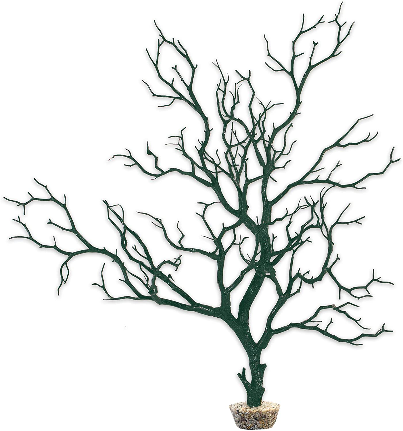 CURRENT USA Manzanita Branch 22-Inch Tall with Weighted Base, Molded Aquarium Décor Animals & Pet Supplies > Pet Supplies > Fish Supplies > Aquarium Decor CURRENT Moss Green  