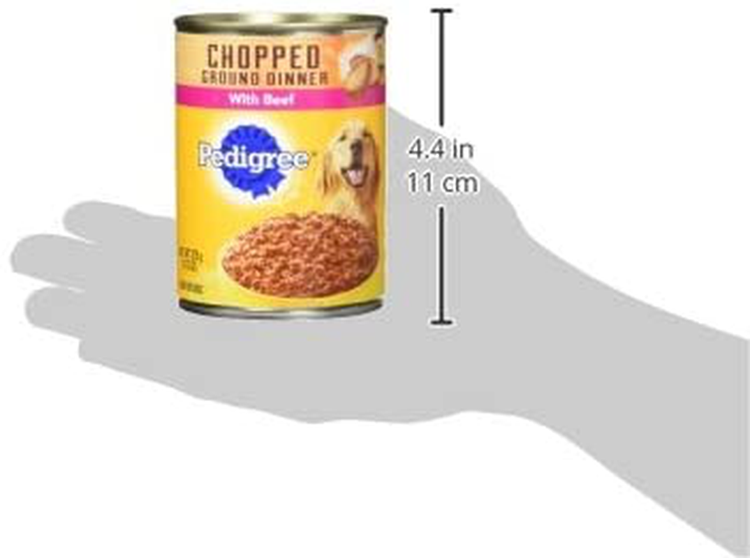 PEDIGREE Chopped Ground Dinner Adult Canned Soft Wet Meaty Dog Food Filet Mignon Flavor & with Beef Variety Pack, (12) 13.2 Oz. Cans