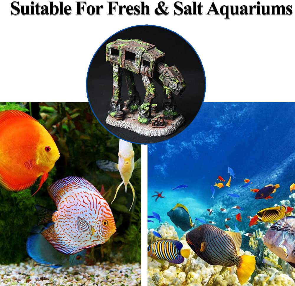 Fazhongfa Aquarium Decorations Castle and Robot Dog Fish Tank Decor for Betta Toys Small and Medium Resin Fish Accessories Hideouts Cave Hide House Ornament Backgrounds Decoration Animals & Pet Supplies > Pet Supplies > Fish Supplies > Aquarium Decor fazhongfa   