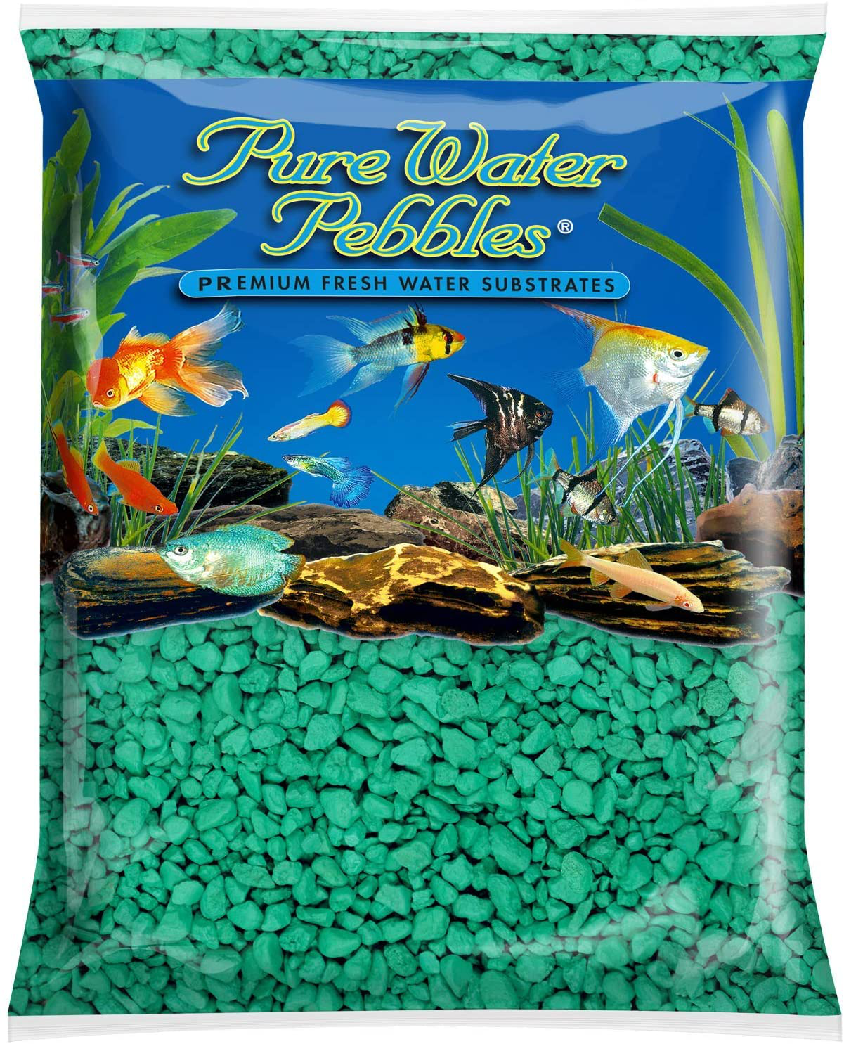 Pure Water Pebbles Nature'S Ocean Aquarium Gravel Turquoise Gravel 5-Lb