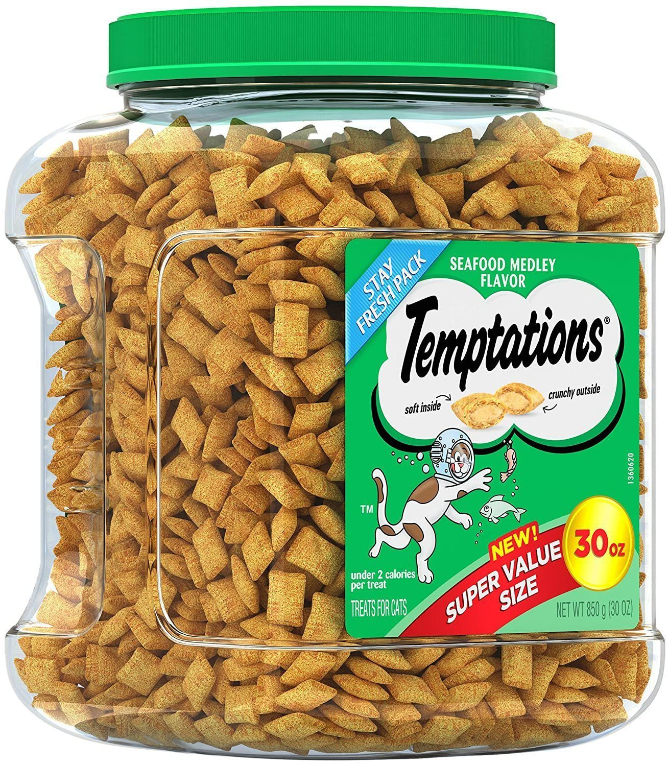 TEMPTATIONS Classic Treats for Cats 30-Ounce Tubs - Seafood Medley Flavor. Animals & Pet Supplies > Pet Supplies > Cat Supplies > Cat Treats Temptations   