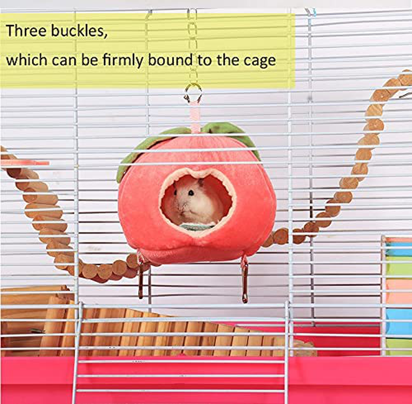 FUAMEY Small Animal Beds Winter Warm Cotton Nest, Hanging Sleeping Cave Cozy Portable Bag Tent for Guinea Pig Hamster Chinchilla, Removable Washable Mat Cage Accessories Animals & Pet Supplies > Pet Supplies > Small Animal Supplies > Small Animal Habitat Accessories FUAMEY   