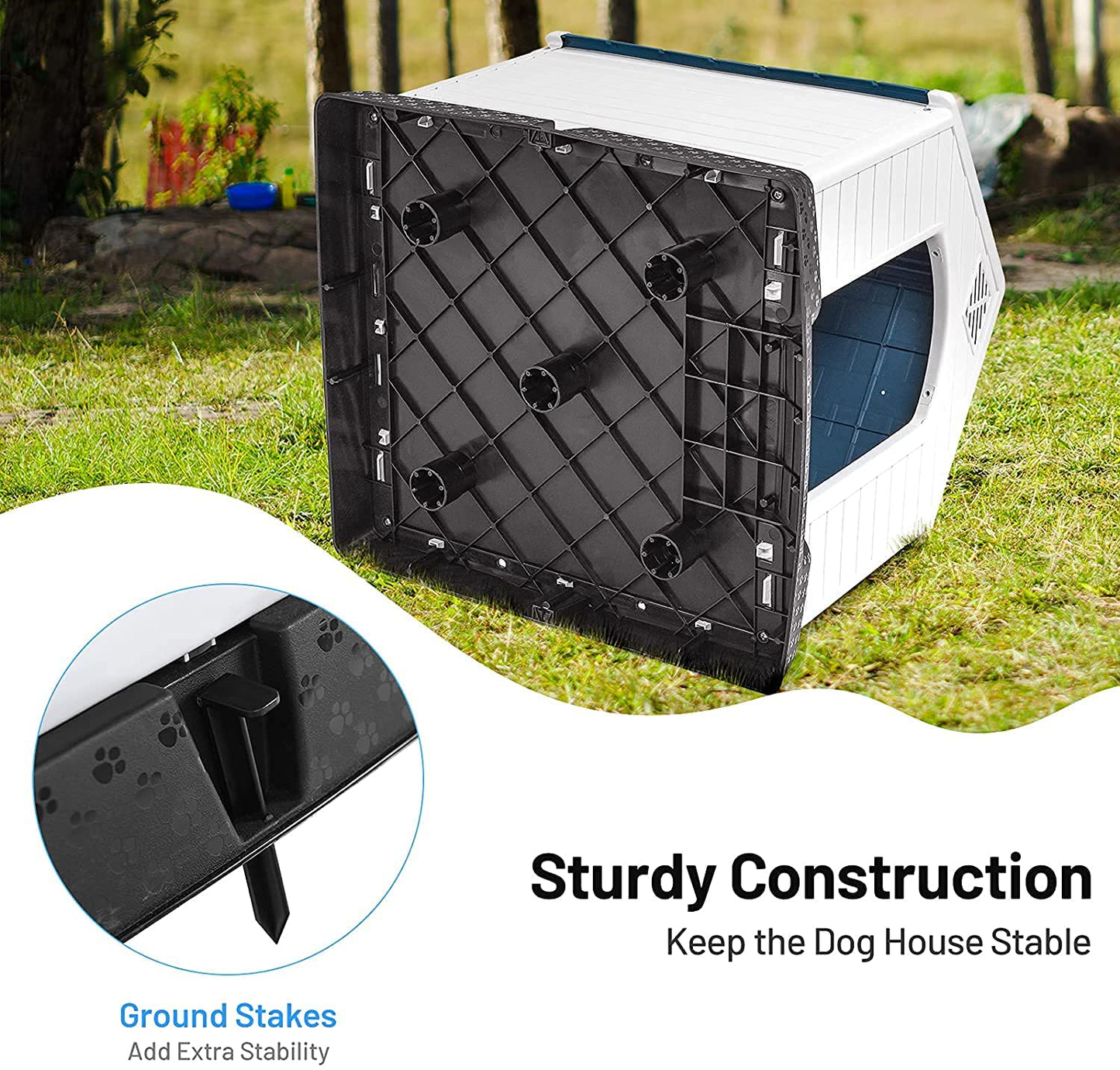 Large Dog House for Large Medium Dogs 34X33X31 Inches Indoor & Outdoor Use Durable Waterproof with Air Vents and Elevated Floor Dog Houses - Easy to Assemble Puppy Shelter Kennel for outside Backyards Animals & Pet Supplies > Pet Supplies > Dog Supplies > Dog Houses Toolsempire   