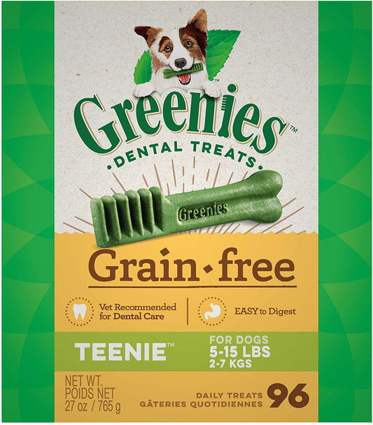GREENIES Grain Free Natural Dental Dog Treats - Teenie (5-15 Lb. Dogs) Animals & Pet Supplies > Pet Supplies > Dog Supplies > Dog Treats Greenies 96 Treats  
