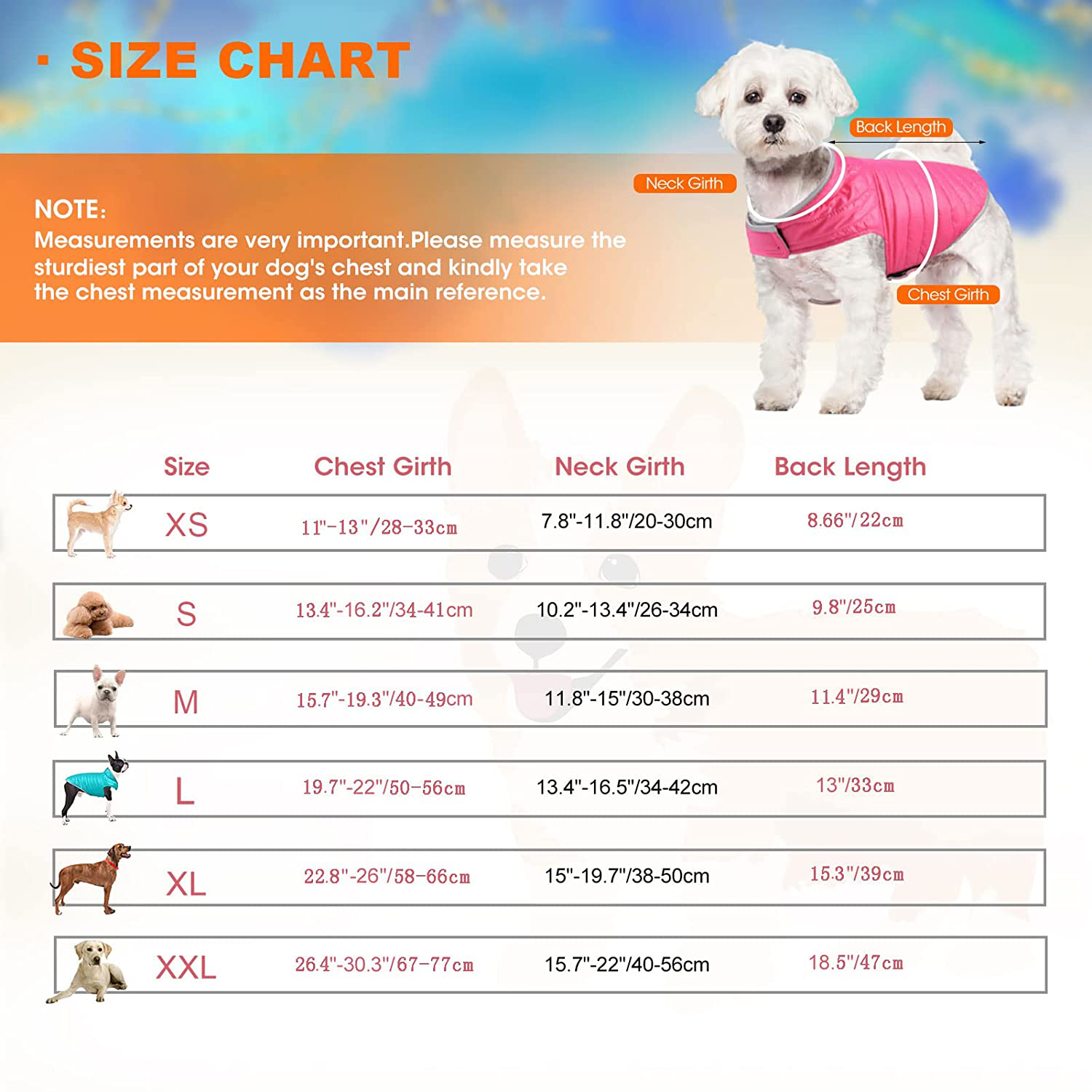 Dogcheer Dog Winter Coat Reversible, Lightweight Pet Jacket Warm Vest, Reflective Dog Clothes for Cold Weather, Waterproof Outdoor Puppy Puffer Jacket Apparel for Small Medium Large Dogs