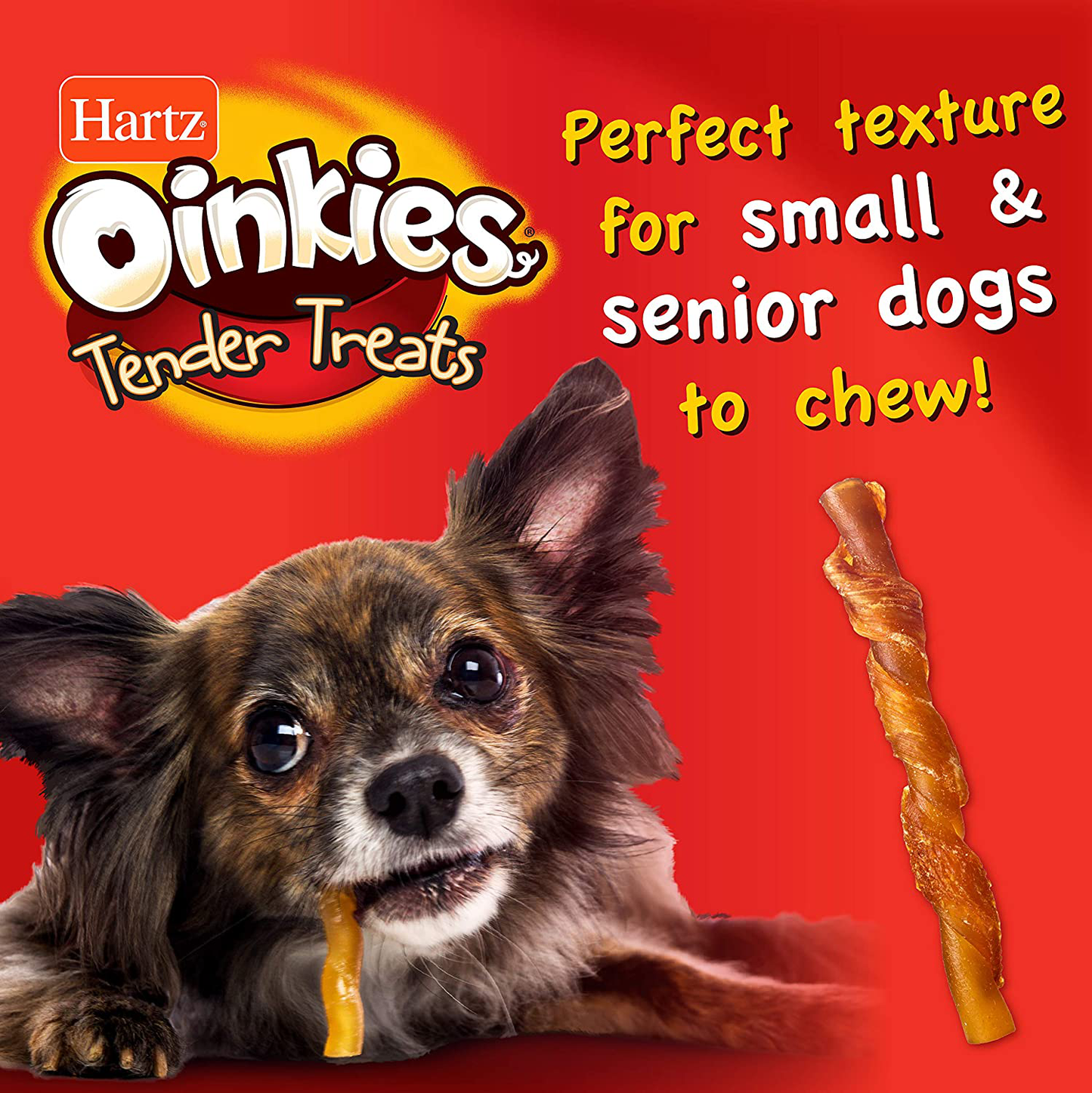 Hartz Oinkies Rawhide-Free Tender Treats Wrapped with Chicken Dog Treats Chews, Various Sizes, Highly Digestible, No Artificial Flavors, Perfect for Smaller and Senior Dogs Animals & Pet Supplies > Pet Supplies > Dog Supplies > Dog Treats Hartz   