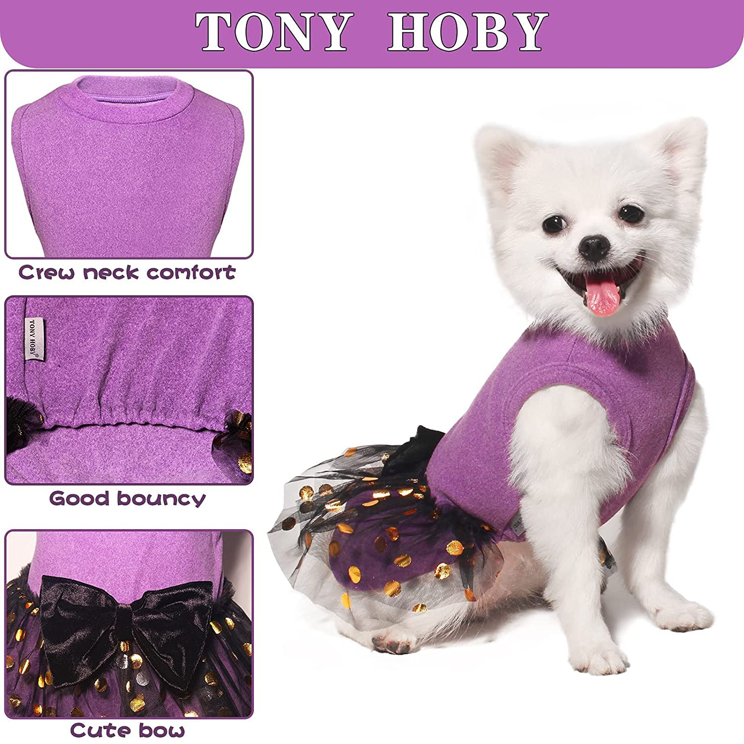 TONY HOBY Dog Dress, Valentine'S Day Outfit Dog Party Dress, Cute Dog Skirt Soft and Breathable, Dog Princess Dress for Small Medium Dog Animals & Pet Supplies > Pet Supplies > Cat Supplies > Cat Apparel TONY HOBY   