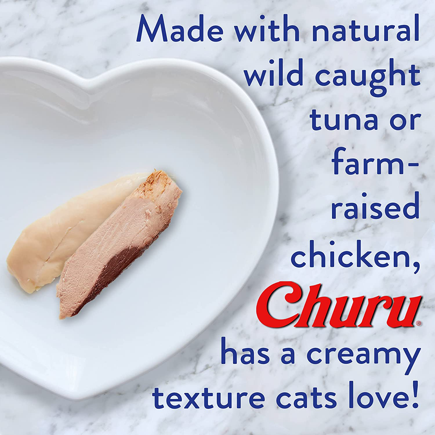 INABA Churu Cat Treats, Grain-Free, Lickable, Squeezable Creamy Purée Cat Treat/Topper with Vitamin E & Taurine, 0.5 Ounces Each Tube, 50 Tubes, Tuna Variety